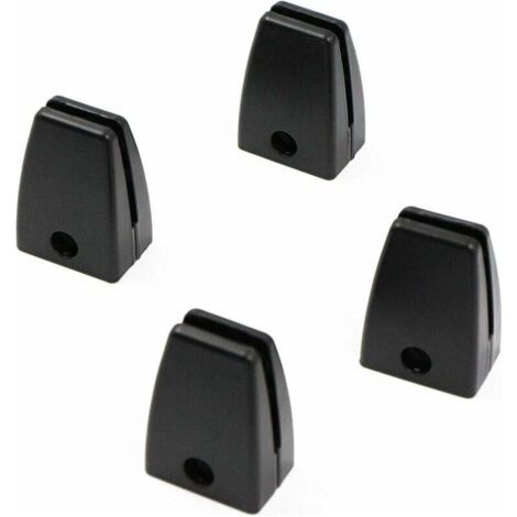 Ahlsen Pince à Verre d'étagère Support de Verre Fixation Par Pince 4 PCS Support Robuste en Alliage d'aluminium d'accessoires de Bureau Accessoires de Meubles Durables et Anti déformation.Noir, (1/5)