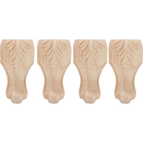 Pieds de meubles sculptés, ensemble de 4 pièces, pieds de canapé, d'armoire, de table basse, 12 x 6 cm, pieds de meubles décoratifs adaptés aux hôtels et maisons d'hôtes. (1/5)
