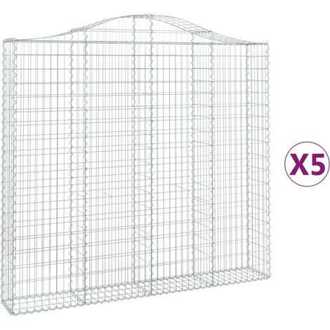 Maison Exclusive - Cesti Gabbioni ad Arco 5 pz 200x30x180/200 cm Ferro Zincato