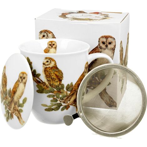 Tasse mit Teesieb, Eulenmotiv, 400 (1/5)