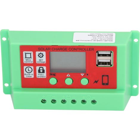 Chargeur Solaire PWM 30A 12V/24V, Régulateur de Charge avec Écran LCD (7R12) (1/5)
