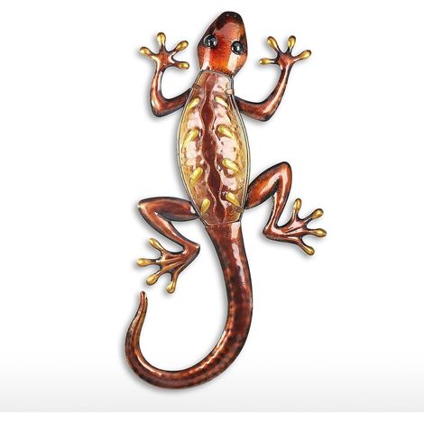 Gecko-Wandbehang, Tier-Wanddeko, Eidechse, Innen- und Außendekoration, Schlafzimmer- und Wohnzimmerdekoration – Braun
