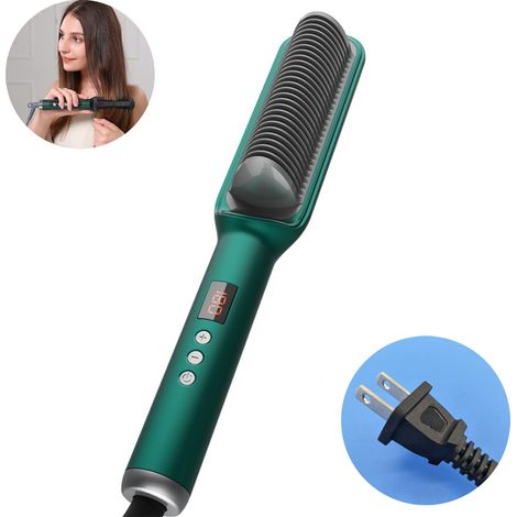 Brush Lisseur - 17 Régles de Température 120 °C à 200 °C - Conducteur en Céramique Tourmaline - Pour Cheveux Humides et Secs - 1 Pièce (1/5)
