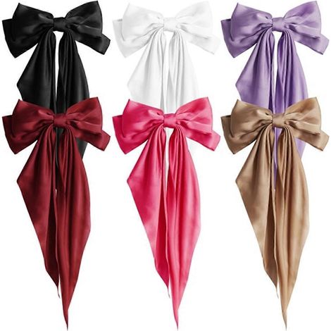 Set mit 6 doppellagigen Haarnadeln mit Satinschleife für Damen und Mädchen (1/5)