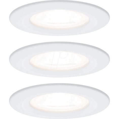 Kit enc Nova rd fixe LED IP44 3 nivgrad 3x6,5W 230V GU10 51mm Blanc dépoli/Alu (1/5)