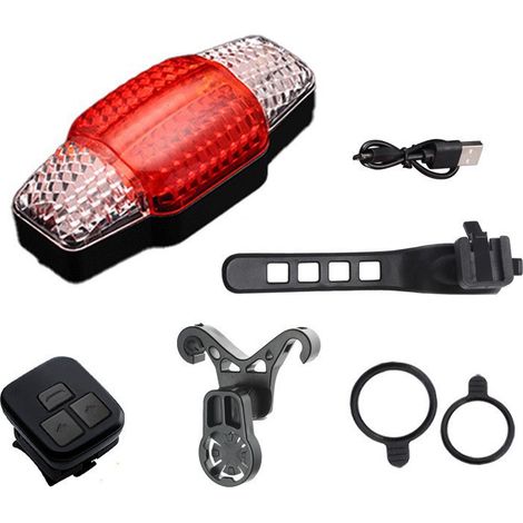 Feu arrière de vélo télécommandé, feu de sécurité LED avec clignotants pour la conduite de nuit, feu de signalisation pour cyclistes