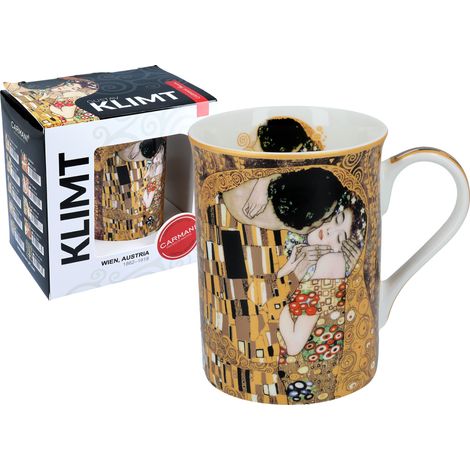 Taza de porcelana clásica con diseño del beso de Gustav Klimt. NUEVO. Regalo para el hogar. (1/5)