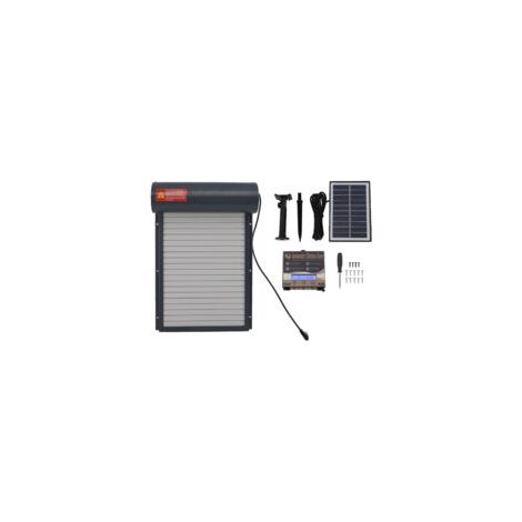 Porte automatique de poulailler à énergie solaire Fer robuste Programmable avec contrôleur LED Protection optimale pour volailles (1/5)