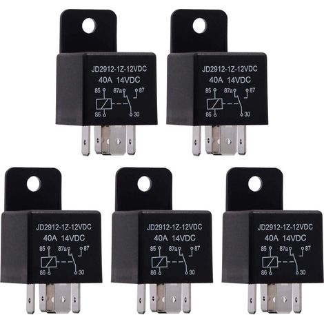 relè SPDT a 5 pin da 12 V 40 A, modello n.: JD2912-1Z-12VDC 40A 14VDC, contattore relè interruttore di potenza, interruttori per autoveicoli, relè per auto (1/4)