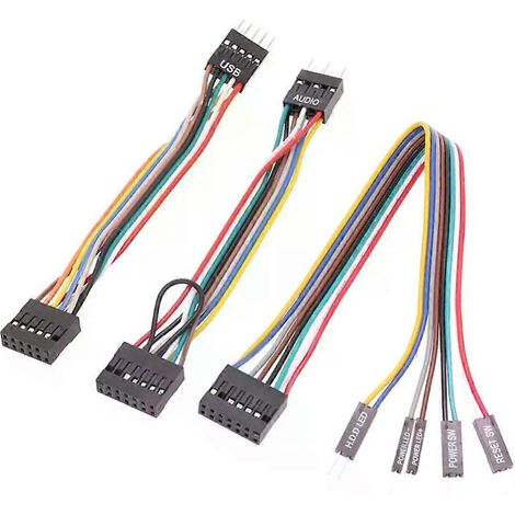 Câble adaptateur Dupont Lingable 8 broches pour carte mère ATX, interrupteur d'alimentation, panneau avant de boîtier PC, 20 cm (1/5)