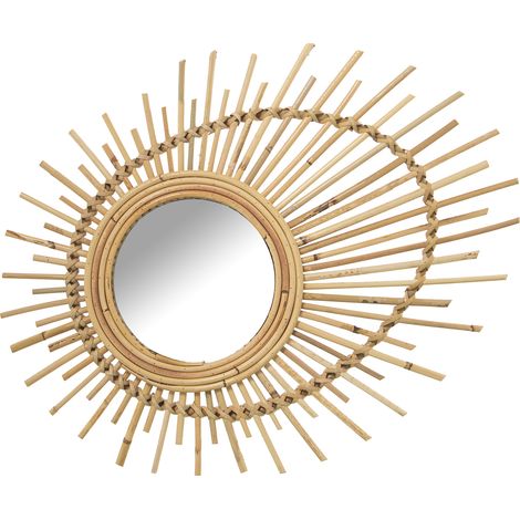 Rattan Oval Wall Spiegel 50x40 cm int: ° 15cmpour alle Stile, um dem Haus eine Note zu verleihen (1/5)