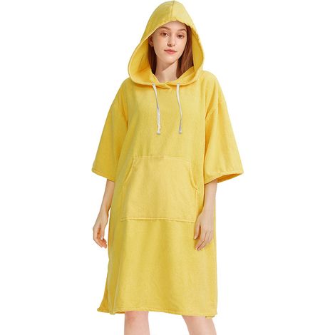 Cape à capuche en microfibre, serviette de bain, peignoir à séchage rapide, peignoir de change pour la natation/la plage/le surf, peignoir de nuit, taille unique (80110 cm)