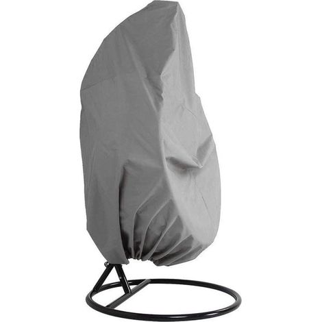 Housse de protection imperméable pour fauteuil suspendu de terrasse ou de jardin, en tissu Oxford 210D, style cocon, avec ourlet élastique et cordon de serrage. (1/5)