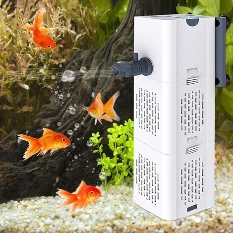 Filtro interno silenzioso 4 in 1 - 15 W, portata 500 l/h, spugne filtranti per acquari da 20 a 60 litri (1/5)
