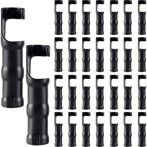 30pcs Jardin Bâtiments Tube Clip, 25mm Clips en Plastique pour Serre Film Clip Tube Serrage Connecteur Kit, pour Serre Bannière Cadre Abris Noir, Fournitures pour Plantes de Saison (1/5)