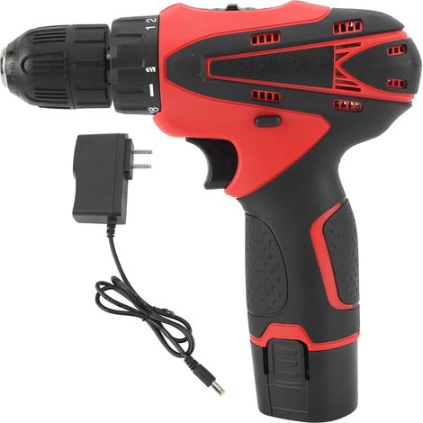 Tournevis électrique sans fil rechargeable 12V, 2 vitesses variables, outil de réparation avec éclairage LED, prise US 110-240V. (1/5)