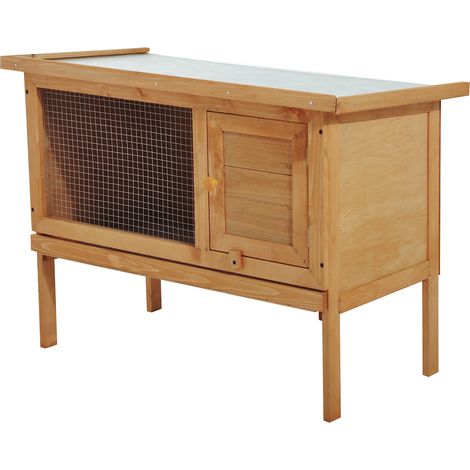 Cage lapin extérieur grande pattes surélevées avec bac amovible 90x45x65cm bois