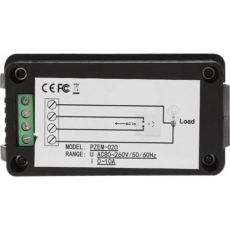 PEACEFAIR PZEM-020 Digitaler Wechselstrom-Leistungsmonitor - Voltmeter, Amperemeter, Wattmeter (10A) (1/4)