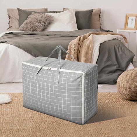 Bolsa de almacenamiento grande negra, bolsa plegable para guardar el árbol de Navidad, bolsas de mudanza con asas y cremallera, bolsas de almacenamiento impermeables para ropa. (1/4)