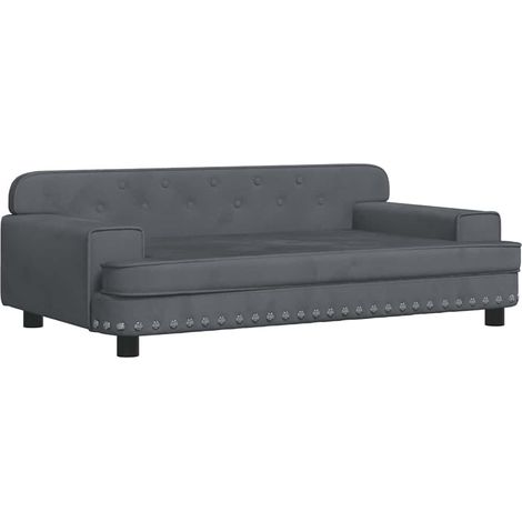 Hundebett dunkelgrau 90x53x30 cm Samt