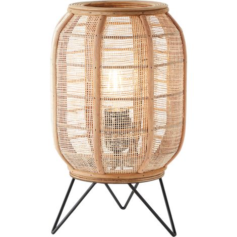 BRILLIANT lampe, lampe de table Tanah noir / naturel, 1x A60, E27, 42W, avec interrupteur à cordon (1/5)