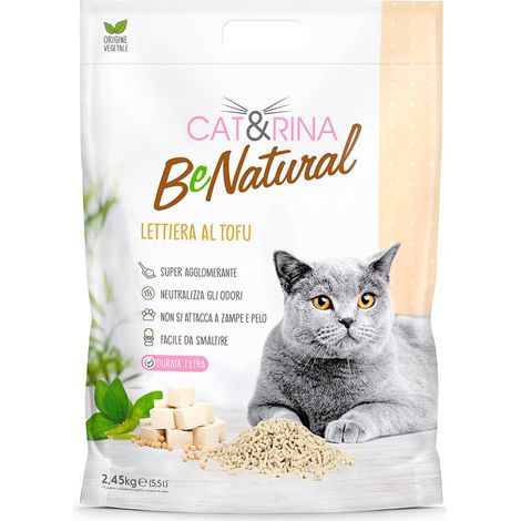 litière pour Chat au Tofu, 5,5 L. Litière agglomérante végétale. Jusqu'à 30 Jours d'utilisation. Jetable dans Les Toilettes. Litière pour Chats Classique. (1/5)