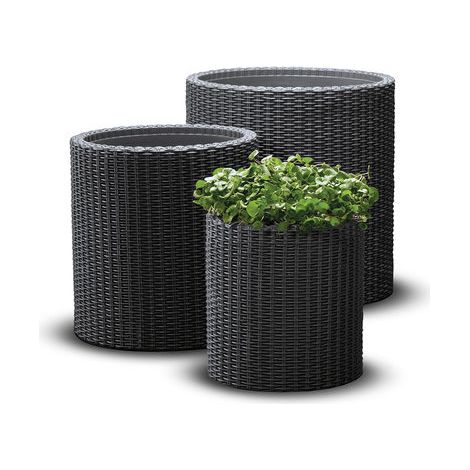 KETER POT ZYLINDERPFLANZER, GRAU, 3 STÜCK CES 17197934 (1/2)