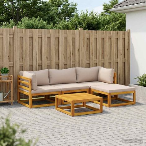 vidaXL Sofa Set 5 pcs Natural Solid Acacia Wood (1/5)