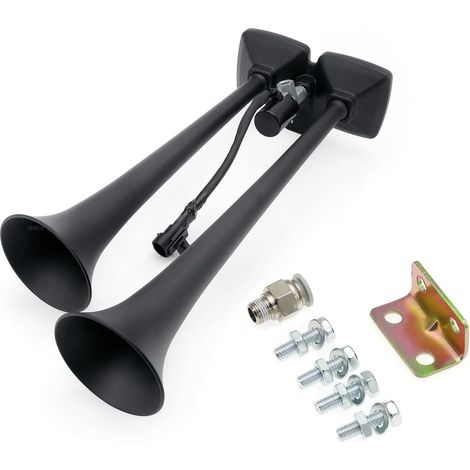 150 dB Dual Trumpet Air Horn Loud Electric 12-24V avec soupape d'électrovanne pour voiture de voiture RV Marine Boat (1/5)