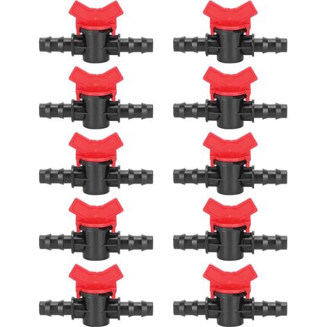 Valve d'irrigation goutte à goutte, lot de 10, tuyau de 1/2 pouce, avec embout cannelé (1/5)