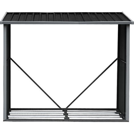 Casetta per ceppi 2,23 m3 L182 x P83 x H148 cm in Acciaio galvanizzato - DERWOOD (1/4)