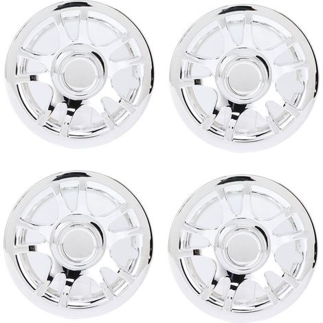 4 Pieces 8 Inch Golf Cart Wheel Trims Chrome Wheel Covers Rim Protector for E-ZGO Golf Cart (1/5)