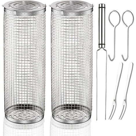 Paniers à griller à roulettes pour barbecue en extérieur (1/5)