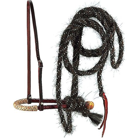 Bosal set con capezzina e bosal in cuoio e mecate in crine