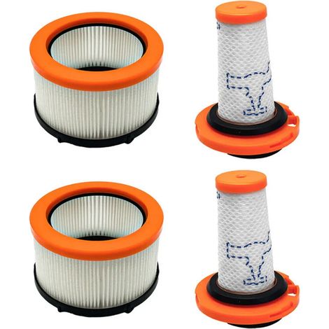 Satz mit 4 Filtern für Rowenta X-FORCE FLEX 9.60, Filter für Rowenta X-FORCE FLEX 9.60 und X-NANO ESSENTIAL RH20xx, 2 Vorfilter + 2 Motorfilter, waschbare HEPA-Filter für ZR009010, ZR009