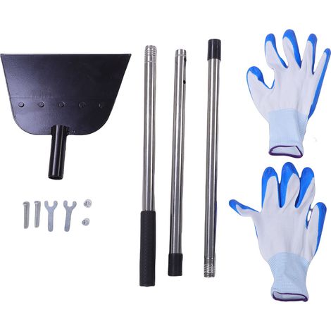Pelle à neige grattoir de sol acier carbone robuste lame 23,5cm manche réglable 130cm pour allées et extérieur (1/5)