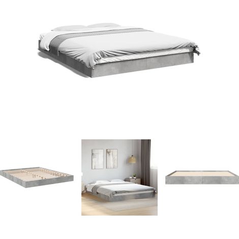 The Living Store Bettgestell Betongrau 160x200 cm Holzwerkstoff - Betten & Bettgestelle (1/5)
