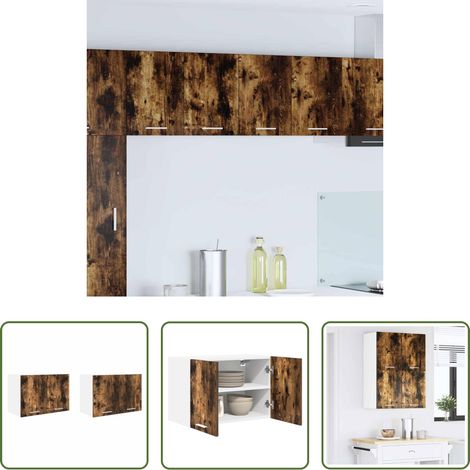 vidaXL Hängeschrank - Hängeschrank 2 pcs Geräucherte Eiche und Weiß 60 x 31 x 40 cm (1/5)