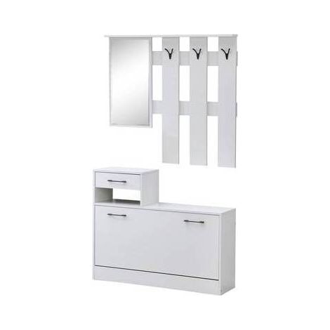 MOBILE INGRESSO RUDOLF 100X26X180 CM BIANCO