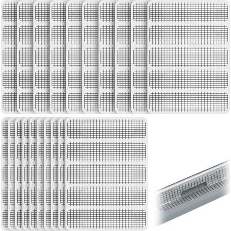 BUNTHAUS 100 Pièces Kit de Réparation de Moustiquaire, Filet Insectes Fermeture Velcro Auto Adhésive, Réparation en Fibre de Verre Patch, Bande de Réparation pour écran de Fenêtre, Gris (1/5)