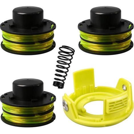 RAC118 Replacement line spool for Ryobi RLT3525S brushcutter, self-feeding double spool for Ryobi RAC118 RLT3525S Diameter 1.2 mm Length 8.4 m (4 spools + 1 cap + 1 spring) (1/5)