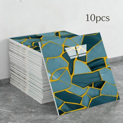 10 láminas de papel pintado autoadhesivo que imitan azulejos de cerámica (efecto cerámico, dimensiones: 30 x 30 x 0,8 cm) (1/5)