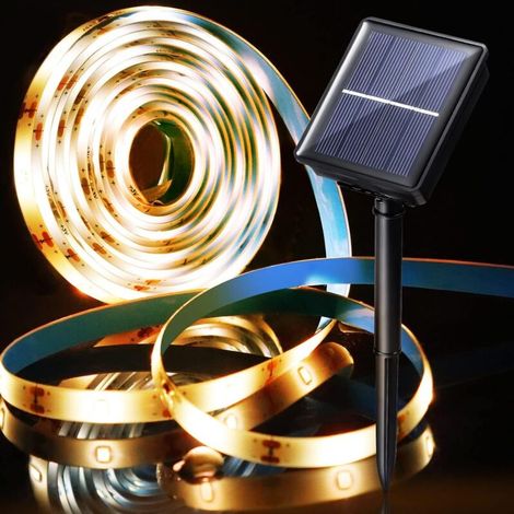 Guirlande lumineuse solaire à LED - 3 m - IP65 - Étanche - Avec 90 LED - 2 modes - Technologie de capteur de lumière - Pour jardin, fête (1/5)