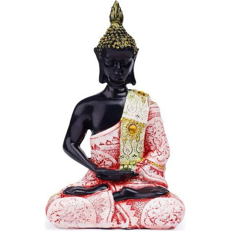 Statue de Bouddha en poudre noire, décoration intérieure zen, symbole de paix et d'harmonie, idéal pour salon et espace détente (1/5)
