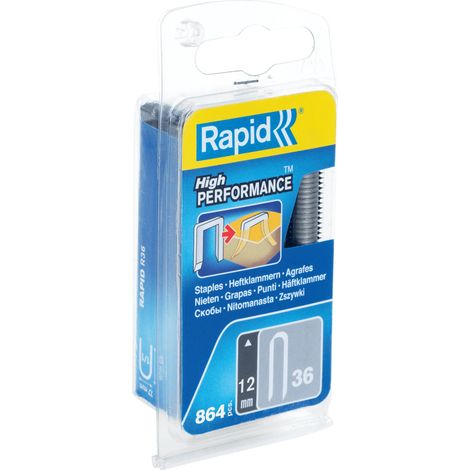 RAPID - Agrafes câbles, diamètre jusqu'à Ø6mm, n°36/12mm - Blister 864 - Fixation des câbles basse tension 50V - (40109626)