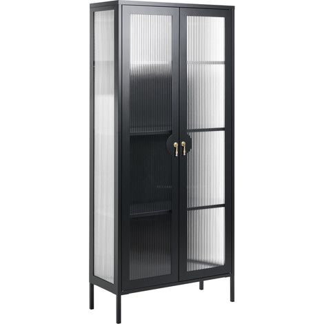 Vitrine mit Glastüren GLEORA Metall Schwarz (1/5)