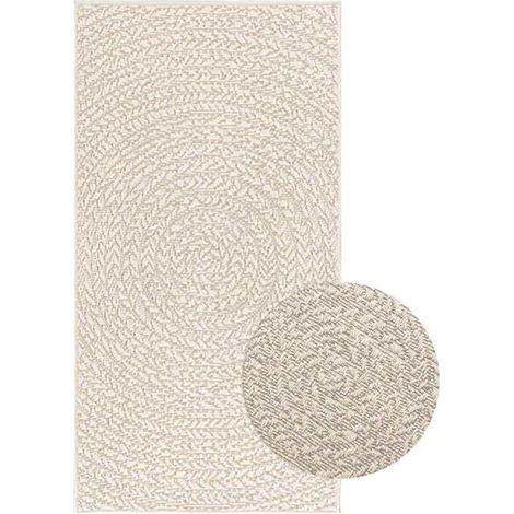 Tapis beige ZIZUR, 60x110 cm, texture jute, convient à une utilisation intérieure et extérieure. (1/5)