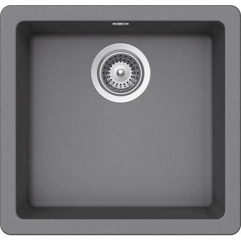 Fregadero de 1 cubeta de QUARZEX® RIGA - ROCA Color: Gris - Medidas: 450x430x200 mm (1/2)