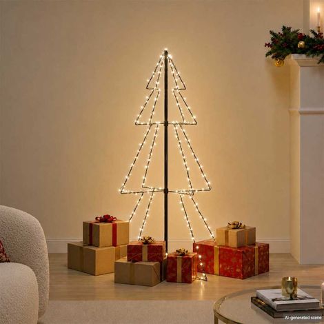 Albero di Natale a Cono 160 LED per Interni Esterni 78x120 cm (1/5)