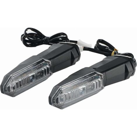 Clignotant à LED à lentille facettée pour moto, indicateur de direction à LED noir (1/5)